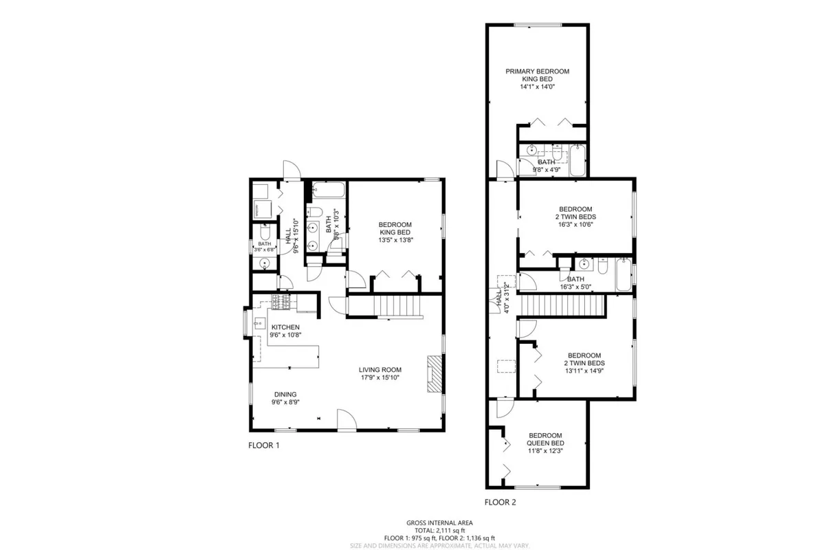 A wide view of the open-plan area encompassing the primary bedroom, living room, kitchen, and dining area. The space is bright, uncluttered, and thoughtfully arranged for easy movement, with clear pathways between each zone. The overall atmosphere is both welcoming and practical, inviting guests of all ages and abilities to mingle, relax, or retreat as needed.